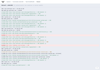 Streaming network log for a task